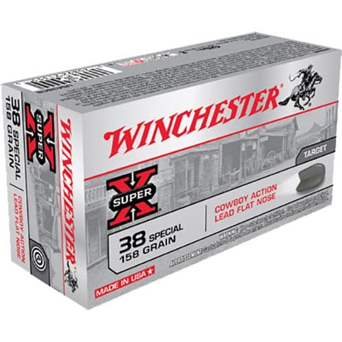 Winchester Amm Super X Cowboy Action 38 Special 158 gr Lead Flat Nose - USA38CB Winchester Amm Super X Cowboy Action 38 Special 158 gr Lead Flat Nose - USA38CB