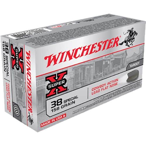 Winchester Amm Super X Cowboy Action 38 Special 158 gr Lead Flat Nose - USA38CB Winchester Amm Super X Cowboy Action 38 Special 158 gr Lead Flat Nose - USA38CB
