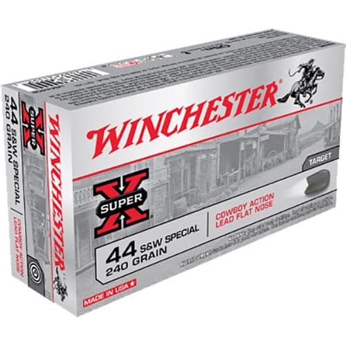 Winchester Ammo USA44CB Super-X Cowboy Action 44 S&W Spl 240 gr Lead Flat Nose (LFN) 50 Bx/10 Cs Winchester Ammo USA44CB Super-X Cowboy Action 44 S&W Spl 240 gr Lead Flat Nose (LFN) 50 Bx/10 Cs