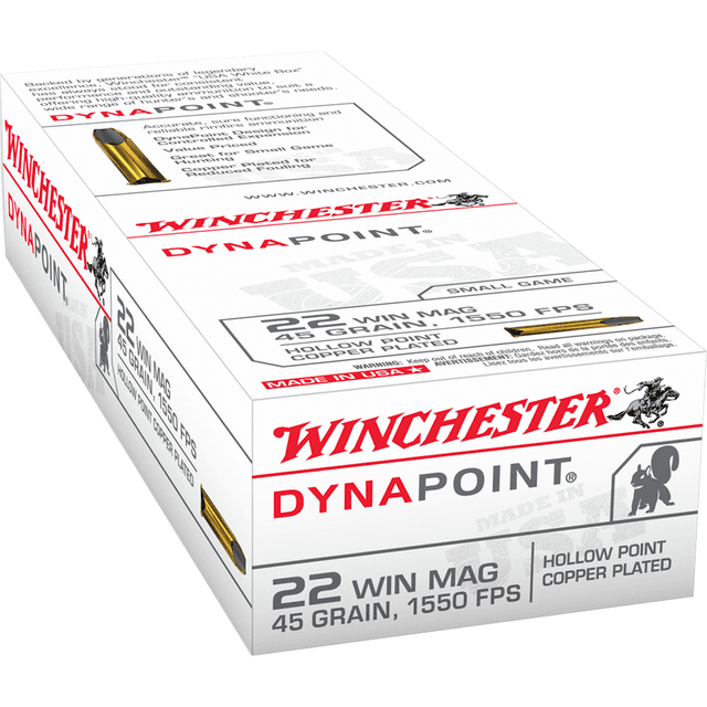 Winchester 22 WMR 45 gr Dynapoint CPHP 50rd Box Rimfire Ammo Winchester 22 WMR 45 gr Dynapoint CPHP 50rd Box Rimfire Ammo