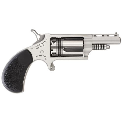 North American Arms 22MCTW Wasp Combo 22 LR,22 Mag 5rd 1.63" Overall Stainless Steel with Black Pebbled Rubber Grip North American Arms 22MCTW Wasp Combo 22 LR,22 Mag 5rd 1.63" Overall Stainless Steel with Black Pebbled Rubber Grip