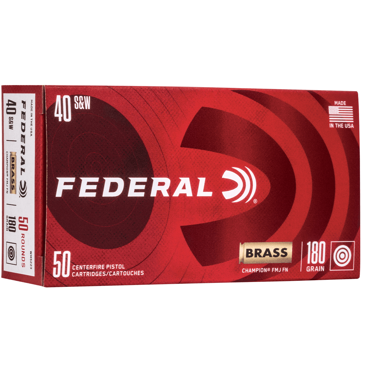 Federal 40 S&W 180 gr Full Metal Jacket Handgun Ammo Federal 40 S&W 180 gr Full Metal Jacket Handgun Ammo