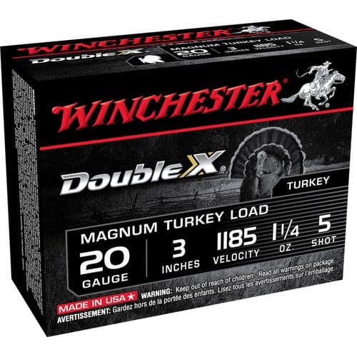 Winchester Ammo Double X Magnum Turkey 20 Gauge 3" 1 1/4 oz 5 Shot - X203XCT5 Winchester Ammo Double X Magnum Turkey 20 Gauge 3" 1 1/4 oz 5 Shot - X203XCT5