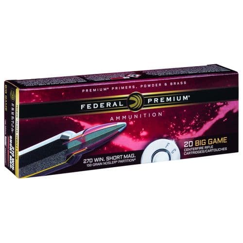 Federal P270WSMC Premium 270 WSM 150 gr Nosler Partition (NP) 20 Bx/ 10 Cs Federal P270WSMC Premium 270 WSM 150 gr Nosler Partition (NP) 20 Bx/ 10 Cs