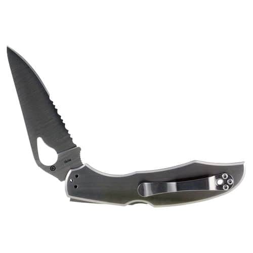 Spyderco BY03PS2 Byrd Cara Cara 2 3.75" Folding Drop Point Part Serrated 8Cr13MoV SS Blade Stainless Handle Spyderco BY03PS2 Byrd Cara Cara 2 3.75" Folding Drop Point Part Serrated 8Cr13MoV SS Blade Stainless Handle