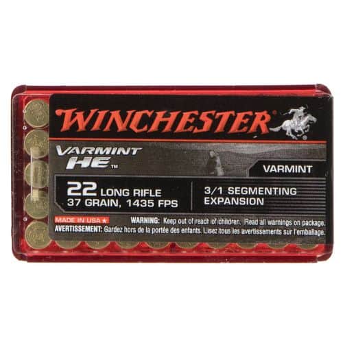 Winchester Ammo S22LRFSP Varmint HE 22 LR 37 gr 3/1 Segmenting Expansion 50 Bx/20 Cs Winchester Ammo S22LRFSP Varmint HE 22 LR 37 gr 3/1 Segmenting Expansion 50 Bx/20 Cs