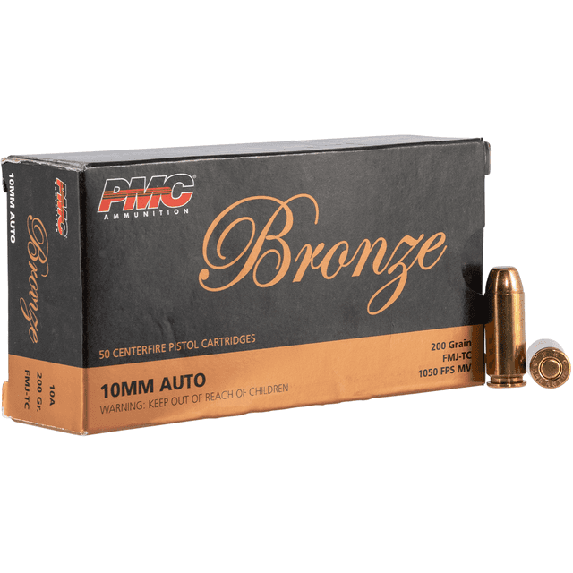 PMC Bronze 10mm Auto 200 gr Full Metal Jacket Truncated-Cone (TCFMJ) Handgun Ammo PMC Bronze 10mm Auto 200 gr Full Metal Jacket Truncated-Cone (TCFMJ) Handgun Ammo