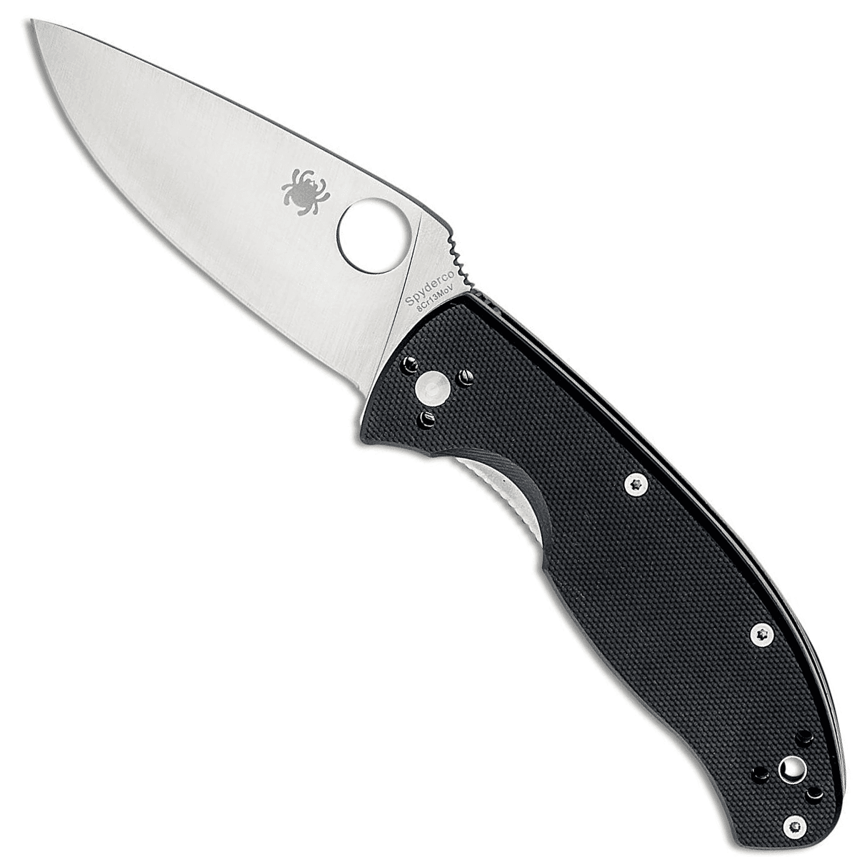 Spyderco C122GP Tenacious 3.38" Folding Drop Point Plain 8Cr13MoV SS Blade/ G10 Black Handle Spyderco C122GP Tenacious 3.38" Folding Drop Point Plain 8Cr13MoV SS Blade/ G10 Black Handle