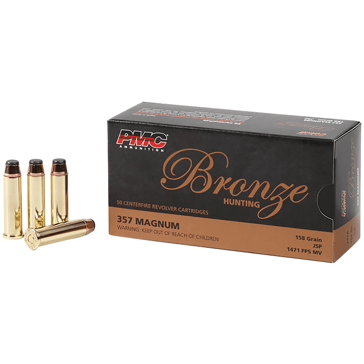 PMC 357A Bronze 357Mag 158gr Jacketed Soft Point 50 Per Box PMC 357A Bronze 357Mag 158gr Jacketed Soft Point 50 Per Box