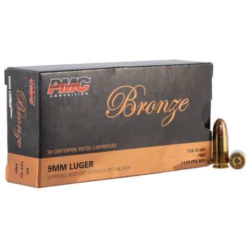 PMC 9G Bronze 9mm Luger 124 gr Full Metal Jacket (FMJ) 50 Bx/ 20 Cs PMC 9G Bronze 9mm Luger 124 gr Full Metal Jacket (FMJ) 50 Bx/ 20 Cs