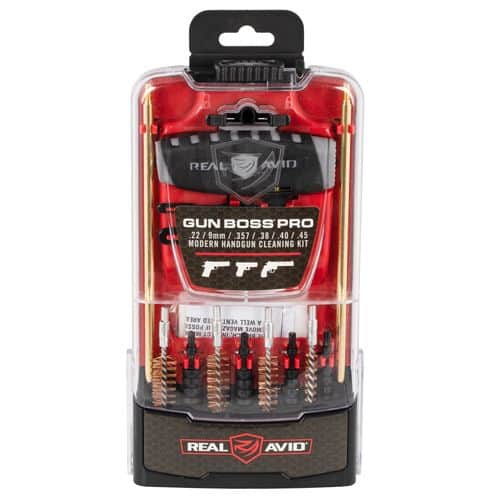 Real Avid AVGBPROP Gun Boss Handgun Cleaning Kit Multi-Caliber Pistol Brass Brush Real Avid AVGBPROP Gun Boss Handgun Cleaning Kit Multi-Caliber Pistol Brass Brush