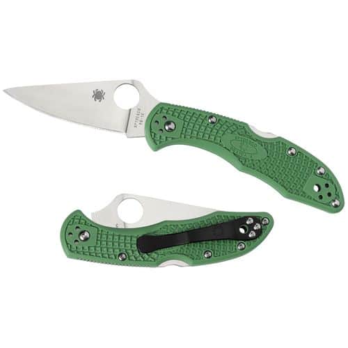 Spyderco C11FPGR Delica 4 Lightweight 2.88" Folding Drop Point Plain VG-10 Stainless Steel Blade/FRN Green Handle 2 Spyderco C11FPGR Delica 4 Lightweight 2.88" Folding Drop Point Plain VG-10 Stainless Steel Blade/FRN Green Handle 2