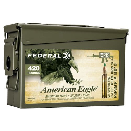 Federal XM855LC1AC1 XM 5.56 NATO 62 gr Full Metal Jacket Boat Tail (FMJBT) 30 Bx/ 14 Cs Federal XM855LC1AC1 XM 5.56 NATO 62 gr Full Metal Jacket Boat Tail (FMJBT) 30 Bx/ 14 Cs