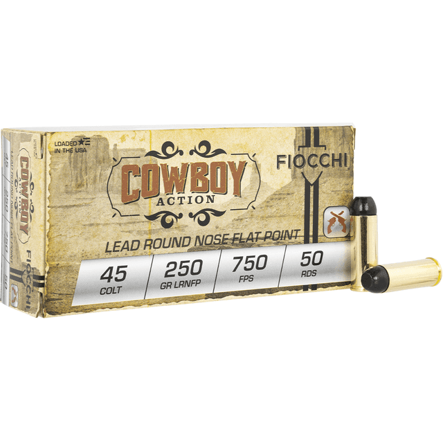 Fiocchi 45LCCA Cowboy Action 45 Colt 250 gr Lead Round Nose Flat Point 50 Per Box Fiocchi 45LCCA Cowboy Action 45 Colt 250 gr Lead Round Nose Flat Point 50 Per Box