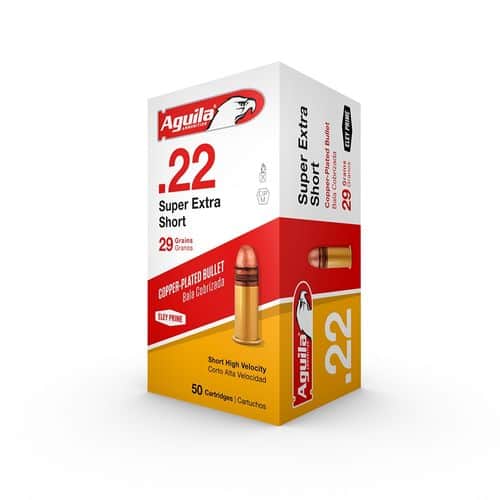Aguila .22 Super Extra Short 29 Grain 500 Round Box Aguila .22 Super Extra Short 29 Grain 500 Round Box
