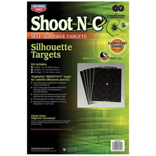 Birchwood Casey 34605 Shoot-N-C Self-Adhesive Paper Silhouette Multi Color 5 Pack 12"x18" Birchwood Casey 34605 Shoot-N-C Self-Adhesive Paper Silhouette Multi Color 5 Pack 12"x18"