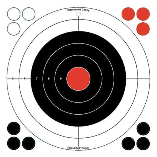 Birchwood Casey 33912 Stick-A-Bull Self-Adhesive Paper Bullseye Black/White 5 Pack Birchwood Casey 33912 Stick-A-Bull Self-Adhesive Paper Bullseye Black/White 5 Pack