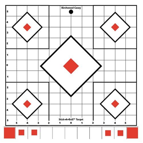 Birchwood Casey 33922 Stick-A-Bull Sight-In Self-Adhesive Paper 5-Diamond White/Red 5 Pack Birchwood Casey 33922 Stick-A-Bull Sight-In Self-Adhesive Paper 5-Diamond White/Red 5 Pack