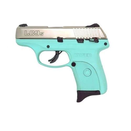 Ruger 3262 LC9S Nickel Slide with Turquoise Frame 9mm Striker Fire With Manual Safety Ruger 3262 LC9S Nickel Slide with Turquoise Frame 9mm Striker Fire With Manual Safety