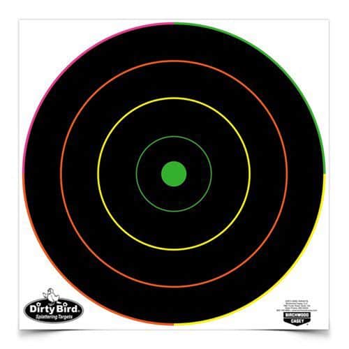 Birchwood Casey 35830 Dirty Bird Multi-Color Splattering Target Bullseye Hanging Tagboard Target 12" 10 Per Pack Birchwood Casey 35830 Dirty Bird Multi-Color Splattering Target Bullseye Hanging Tagboard Target 12" 10 Per Pack