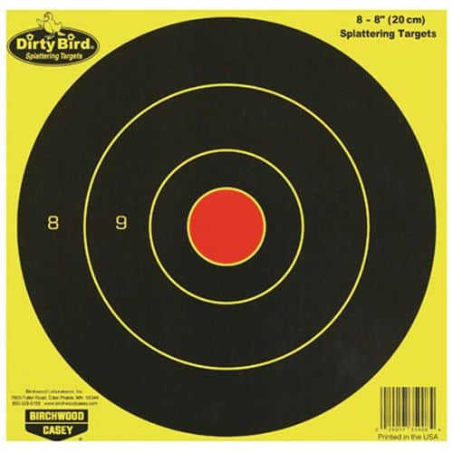 Birchwood Casey 35908 Dirty Bird Bullseye Hanging Paper Target 8" 8 Per Pack Birchwood Casey 35908 Dirty Bird Bullseye Hanging Paper Target 8" 8 Per Pack