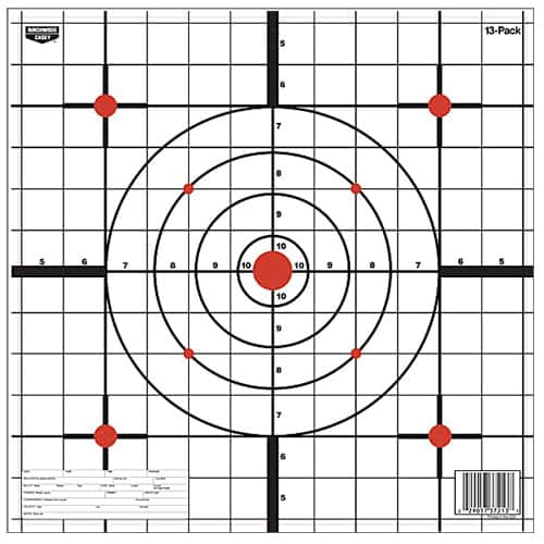 Birchwood Casey 37213 EZE-Scorer Sight-In Bullseye Hanging Paper Target 12" 13 Per Pack Birchwood Casey 37213 EZE-Scorer Sight-In Bullseye Hanging Paper Target 12" 13 Per Pack