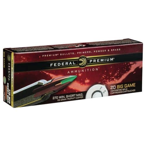 Federal P270WSMTC1 Premium 270 WSM 130 gr Trophy Copper (TC) 20 Bx/ 10 Cs Federal P270WSMTC1 Premium 270 WSM 130 gr Trophy Copper (TC) 20 Bx/ 10 Cs