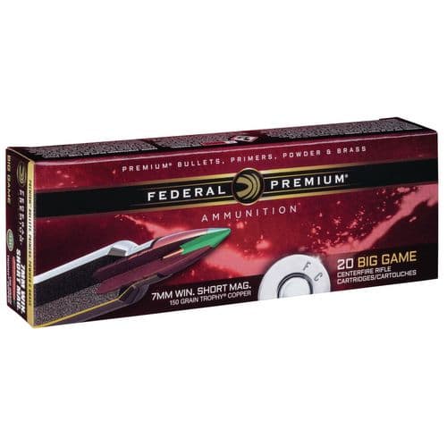 Federal P7WSMTC3 Premium 7mm WSM 150 gr Trophy Copper (TC) 20 Bx/ 10 Cs Federal P7WSMTC3 Premium 7mm WSM 150 gr Trophy Copper (TC) 20 Bx/ 10 Cs