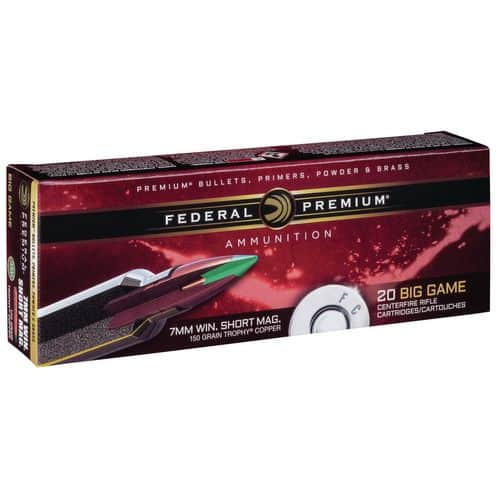 Federal P7WSMTC3 Premium 7mm WSM 150 gr Trophy Copper (TC) 20 Bx/ 10 Cs Federal P7WSMTC3 Premium 7mm WSM 150 gr Trophy Copper (TC) 20 Bx/ 10 Cs