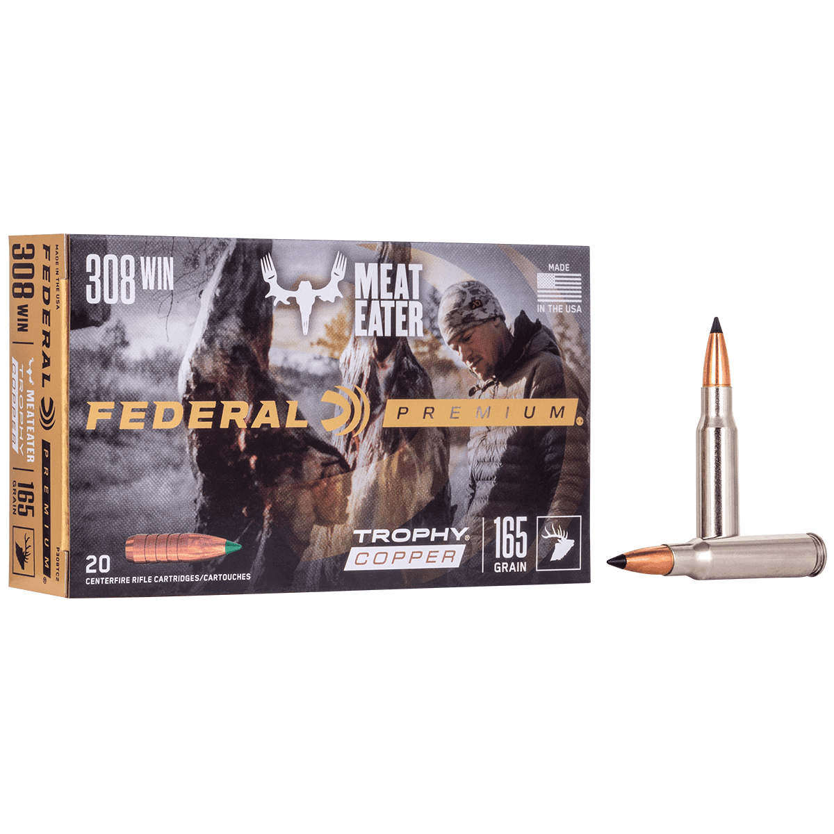 Federal P308TC2 Premium 308 Win 165 gr Trophy Copper (TC) 20 Bx/ 10 Cs Federal P308TC2 Premium 308 Win 165 gr Trophy Copper (TC) 20 Bx/ 10 Cs