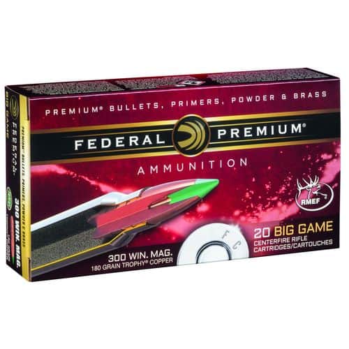 Federal P300WTC1 Premium 300 Win Mag 180 gr Trophy Copper (TC) 20 Bx/ 10 Cs Federal P300WTC1 Premium 300 Win Mag 180 gr Trophy Copper (TC) 20 Bx/ 10 Cs
