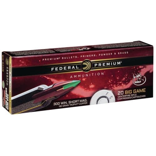 Federal P300WSMTC1 Premium 300 WSM 180 gr Trophy Copper (TC) 20 Bx/ 10 Cs Federal P300WSMTC1 Premium 300 WSM 180 gr Trophy Copper (TC) 20 Bx/ 10 Cs