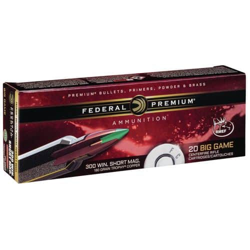 Federal P300WSMTC1 Premium 300 WSM 180 gr Trophy Copper (TC) 20 Bx/ 10 Cs Federal P300WSMTC1 Premium 300 WSM 180 gr Trophy Copper (TC) 20 Bx/ 10 Cs