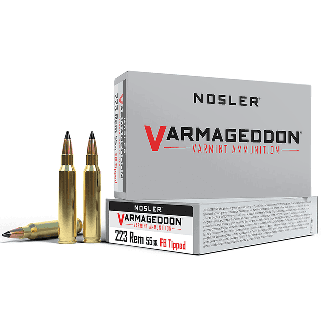 Nosler Varmageddon 223 Rem 55 gr Flat Base Tipped (FBT) Rifle Ammo Nosler Varmageddon 223 Rem 55 gr Flat Base Tipped (FBT) Rifle Ammo