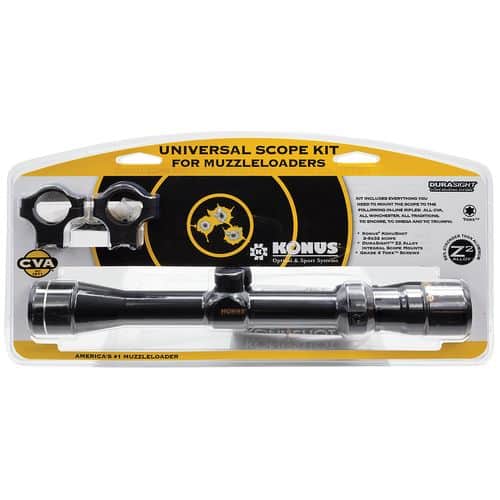 CVA AA2002 Knous KonuShot Muzzleloader Scope Kit Black Matte Black 3-9x32mm 1" Tube Duplex Reticle CVA AA2002 Knous KonuShot Muzzleloader Scope Kit Black Matte Black 3-9x32mm 1" Tube Duplex Reticle