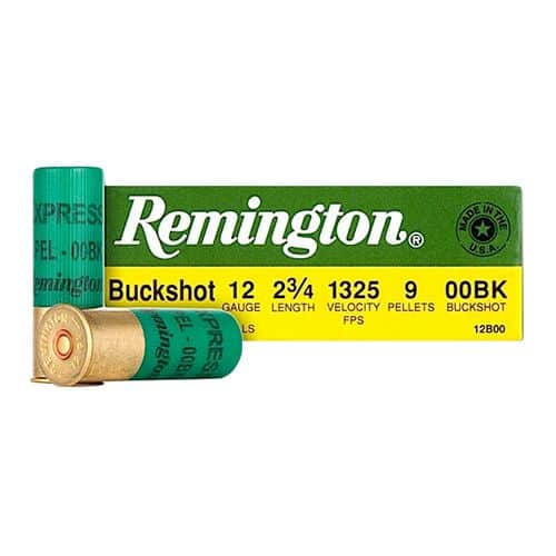 Remington Ammunition 20411 Express 12 Gauge 2.75" 9 Pellets 00 Buck Shot 25 Bx/ 10 Cs Remington Ammunition 20411 Express 12 Gauge 2.75" 9 Pellets 00 Buck Shot 25 Bx/ 10 Cs