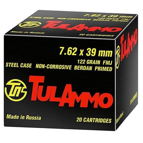Tulammo UL076210 Rifle 7.62x39mm 122 gr Full Metal Jacket (FMJ) 100 Bx/ 10 Cs Tulammo UL076210 Rifle 7.62x39mm 122 gr Full Metal Jacket (FMJ) 100 Bx/ 10 Cs