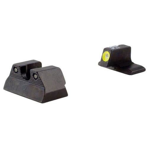 Trijicon 600600 HD Night Sight Set 3-Dot Tritium Green with Yellow Outline Front, Green with Black Outline Rear Black Frame for HK P2000, P2000SK Trijicon 600600 HD Night Sight Set 3-Dot Tritium Green with Yellow Outline Front, Green with Black Outline Rear Black Frame for HK P2000, P2000SK