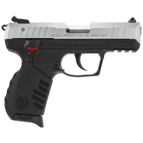 Ruger 3607 SR22 Standard 22 LR 3.50" 10+1 Black Silver Anodize Aluminum Slide Black Polymer Grip Ruger 3607 SR22 Standard 22 LR 3.50" 10+1 Black Silver Anodize Aluminum Slide Black Polymer Grip