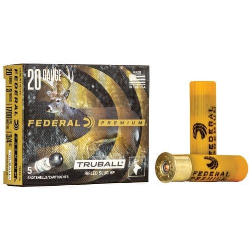 Federal PB209RS Premium Vital-Shok TruBall 20 Gauge 3" 3/4 oz Rifled Slug Shot 5 Bx/ 50 Cs Federal PB209RS Premium Vital-Shok TruBall 20 Gauge 3" 3/4 oz Rifled Slug Shot 5 Bx/ 50 Cs