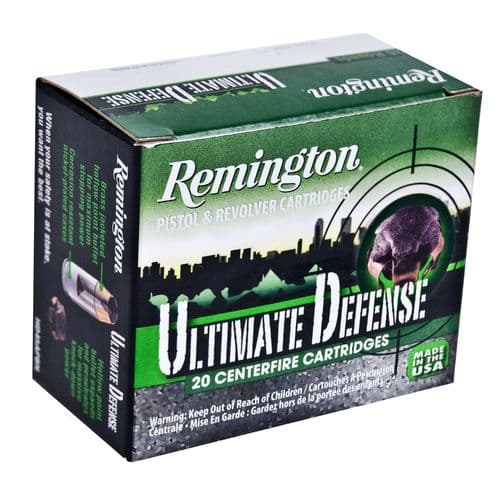 Remington Ammunition 28935 Ultimate Defense 9mm Luger 124 gr Brass Jacket Hollow Point (BJHP) 20 Bx/ 25 Cs Remington Ammunition 28935 Ultimate Defense 9mm Luger 124 gr Brass Jacket Hollow Point (BJHP) 20 Bx/ 25 Cs