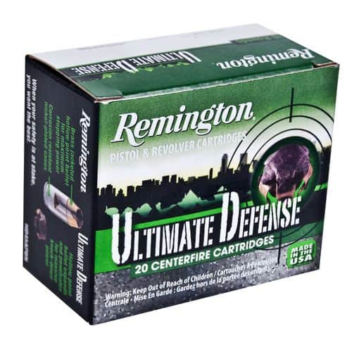 Remington Ammunition 28935 Ultimate Defense 9mm Luger 124 gr Brass Jacket Hollow Point (BJHP) 20 Bx/ 25 Cs Remington Ammunition 28935 Ultimate Defense 9mm Luger 124 gr Brass Jacket Hollow Point (BJHP) 20 Bx/ 25 Cs