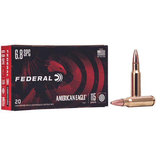 Federal American Eagle Rifle 6.8mm Rem SPC 115 grain, 20 Per Box - AE68A Federal American Eagle Rifle 6.8mm Rem SPC 115 grain, 20 Per Box - AE68A