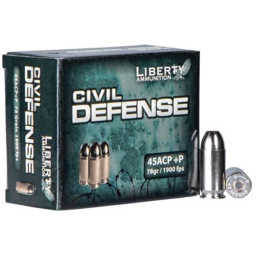 Liberty Ammunition LACD45013 Civil Defense 45 ACP +P 78 gr Hollow Point (HP) 20 Bx/ 10 Cs Liberty Ammunition LACD45013 Civil Defense 45 ACP +P 78 gr Hollow Point (HP) 20 Bx/ 10 Cs