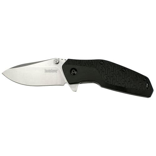 Kershaw 3850 Swerve 3" Drop Point Plain Stonewashed 8Cr13MoV SS FRN Black K Texture Handle Folding Kershaw 3850 Swerve 3" Drop Point Plain Stonewashed 8Cr13MoV SS FRN Black K Texture Handle Folding