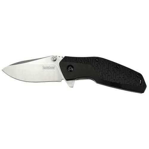 Kershaw 3850 Swerve 3" Drop Point Plain Stonewashed 8Cr13MoV SS FRN Black K Texture Handle Folding Kershaw 3850 Swerve 3" Drop Point Plain Stonewashed 8Cr13MoV SS FRN Black K Texture Handle Folding