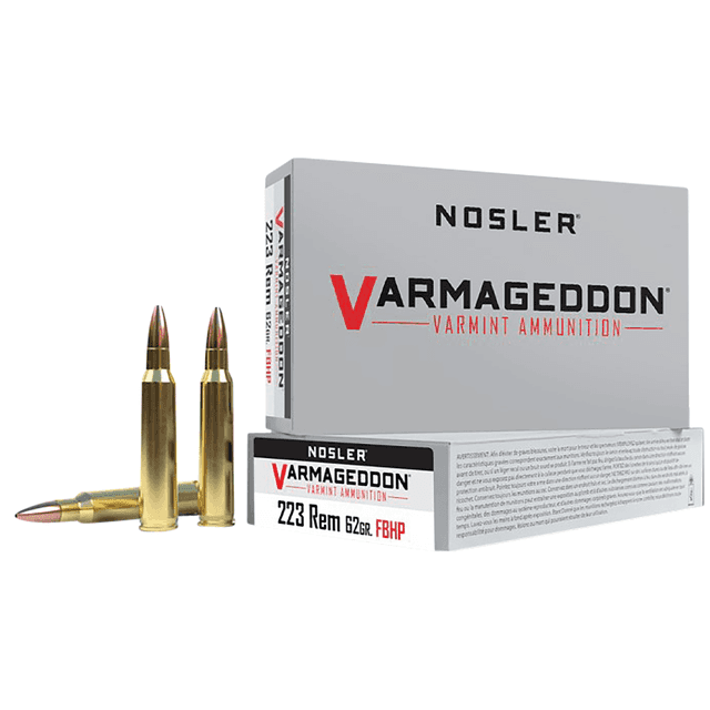 Nosler 40223 Varmageddon 223 Rem 62 gr Flat Base Hollow Point (FBHP) 20 Bx/ 10 Cs Nosler 40223 Varmageddon 223 Rem 62 gr Flat Base Hollow Point (FBHP) 20 Bx/ 10 Cs