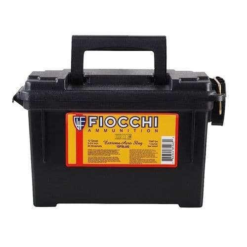 Fiocchi 12FLRSLU Aero Low Recoil 12 Gauge 2.75" 1 oz Rifled Slug Shot 80 Bx/ 1 Cs (Ammo Can) Fiocchi 12FLRSLU Aero Low Recoil 12 Gauge 2.75" 1 oz Rifled Slug Shot 80 Bx/ 1 Cs (Ammo Can)
