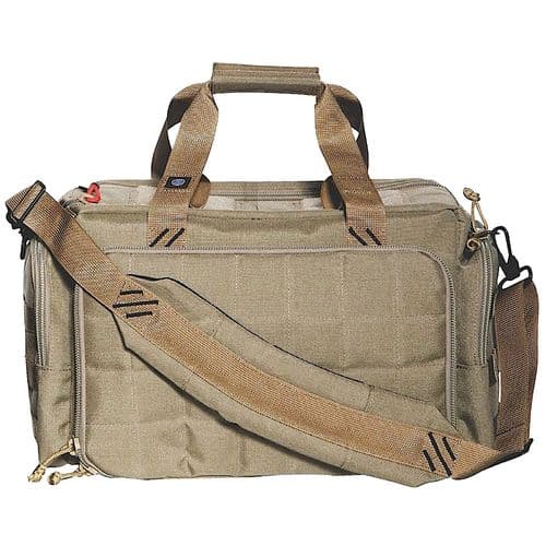 G*Outdoors T1813LRT Tactical Range Bag Tan 1000D Nylon Teflon Coating with Ammo Tote, Lockable Zippers & Visual ID Storage System G*Outdoors T1813LRT Tactical Range Bag Tan 1000D Nylon Teflon Coating with Ammo Tote, Lockable Zippers & Visual ID Storage System