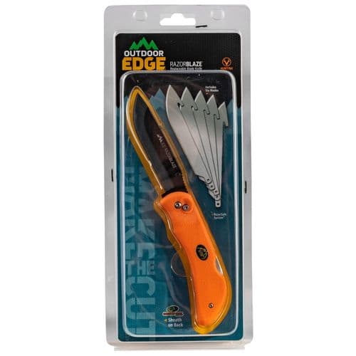 Outdoor Edge RB20C RazorLite 3.50" Folding Plain Black Oxide 420J2 SS Blade TPR Blaze Orange Handle Outdoor Edge RB20C RazorLite 3.50" Folding Plain Black Oxide 420J2 SS Blade TPR Blaze Orange Handle